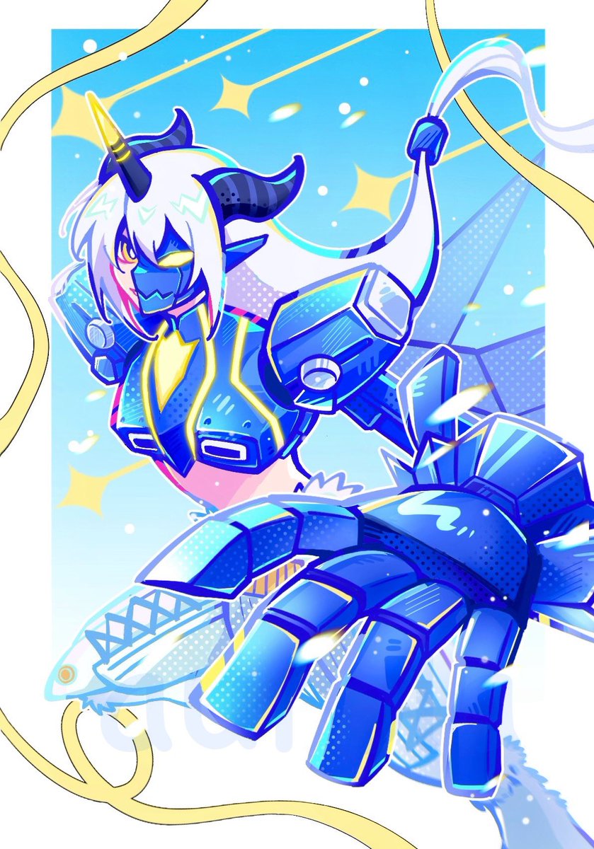 Here is my piece of Aegiochusmon Blue for Legends of Iliad Zine💙💙 thank you for all the amazing artists and please enjoy the zine🥰🥰
