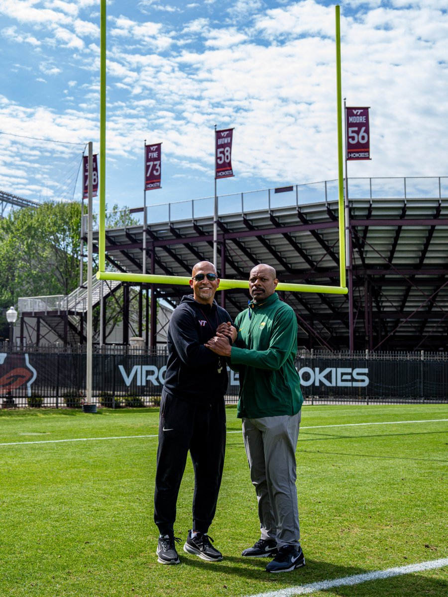 Great having <a href="/MichaelVick/">Michael Vick</a> &amp; his staff in the 'Burg this week. Always appreciate having Hokie Lettermen back on campus. #LGH