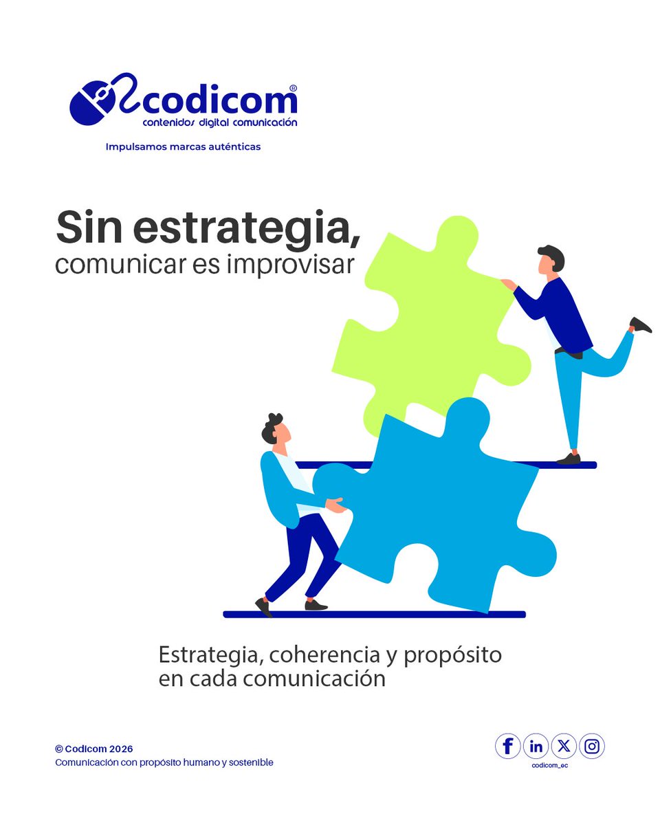 Codicom_ec's tweet photo. Hacemos Comunicación con propósito humano y sostenible.

#comunicacioncorporativa #marca #branding #Codicom #valores #estrategia #Quito #asesoria #consultorias #comunicaciónestrategica https://t.co/qMMEadvCbn
