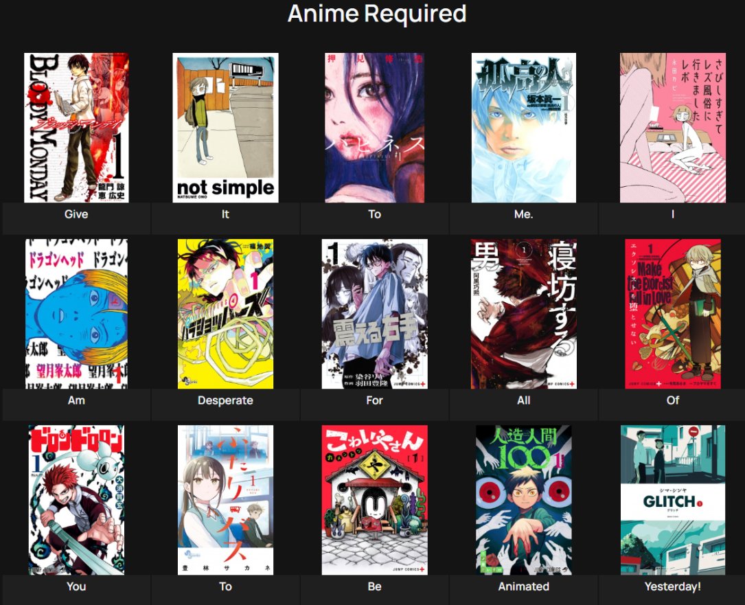 ILACKKINSHIP's tweet photo. 120 Manga's that need an anime (8/8) https://t.co/8JCYSuYV8J