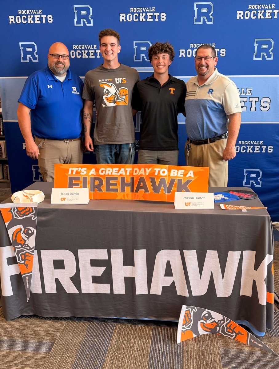 RockvaleSwim's tweet photo. Congratulations to Isaac Barritt and Mason Burton on their official signing with @uts_firehawks Swimming!

It’s a great day for Rockvale Swimming!

@RockvaleHigh_TN @RockvaleHS_Ath @RMSRavens https://t.co/0GSmJOzwXe