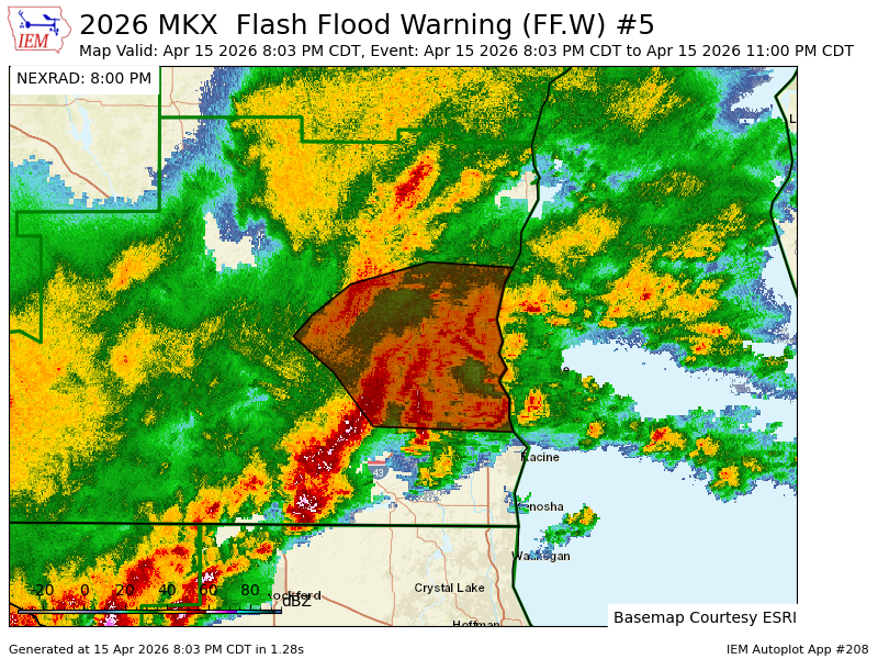 MKX issues Flash Flood Warning [flash flood: radar indicated] for Dodge ...