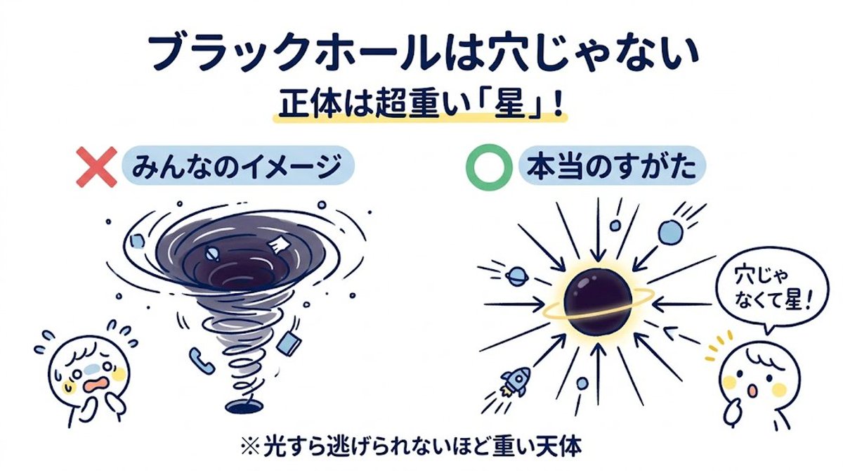 ブラックホールって「穴」だと思っていませんか？ 実は穴じゃなくて