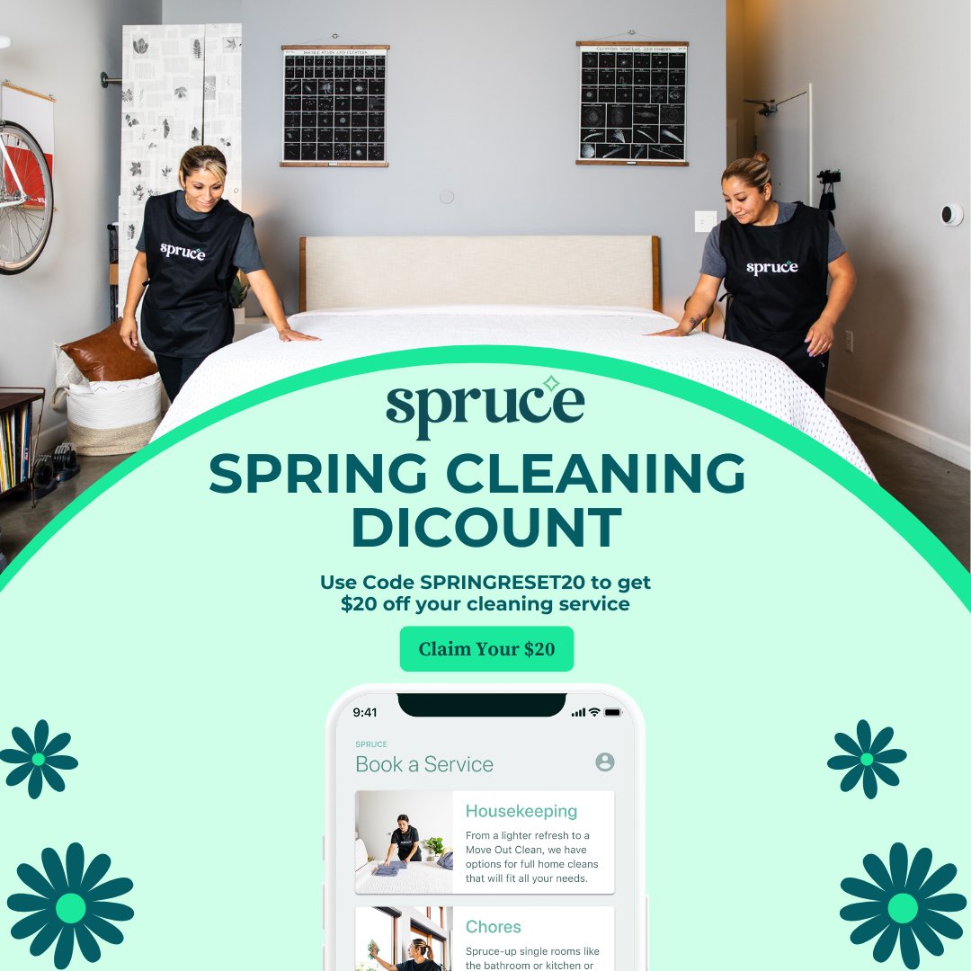 SyncatMueller's tweet photo. 🌸 Give Your Home a Fresh Spring Start before 04/30!!!

Use code SPRINGRESET20 to get $20 OFF your next clean, because your home deserves to bloom as bright as the season. 🌺

🌱 Spring into clean @sprucecrew

#SYNCResidential #SYNCatMueller #AustinApartments #MuellerLakePark... https://t.co/y9FqgsC0R0