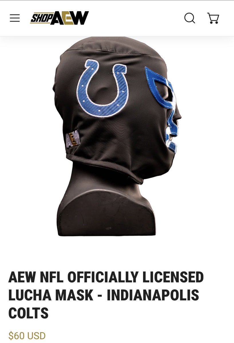 Colts AEW Lucha Mask for sale! #ForTheShoe
