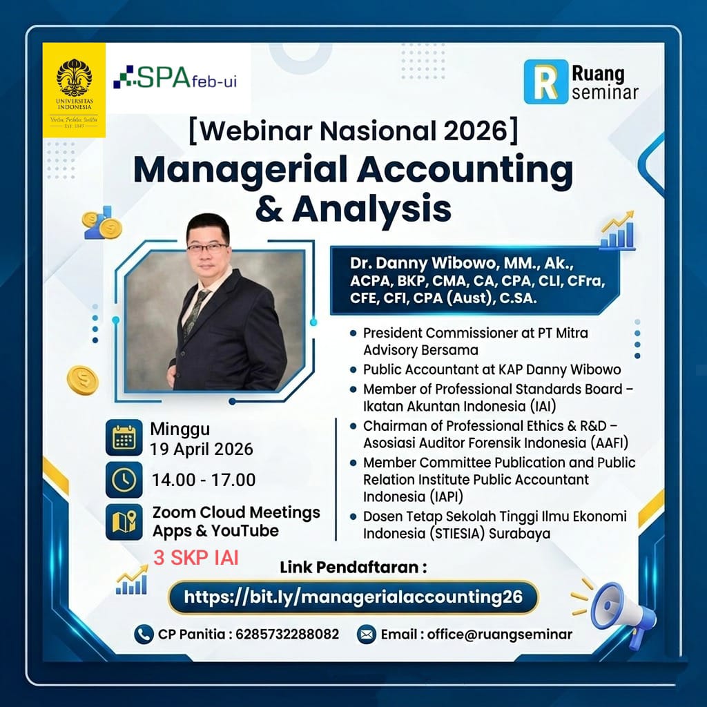 RuangSeminar's tweet photo. [PENGUMUMAN: 3 SKP IAI RESMI TERBIT &amp; UPDATE JADWAL] 📢
​Halo Rekan Akuntan! Ada kabar penting terkait Webinar Nasional Managerial Accounting &amp; Analysis.

​✅ KABAR GEMBIRA: Sertifikat resmi mendapatkan 3 SKP IAI (No. Surat: 07276/DE/IAI/IV/2026). https://t.co/hgtIRSbWvM