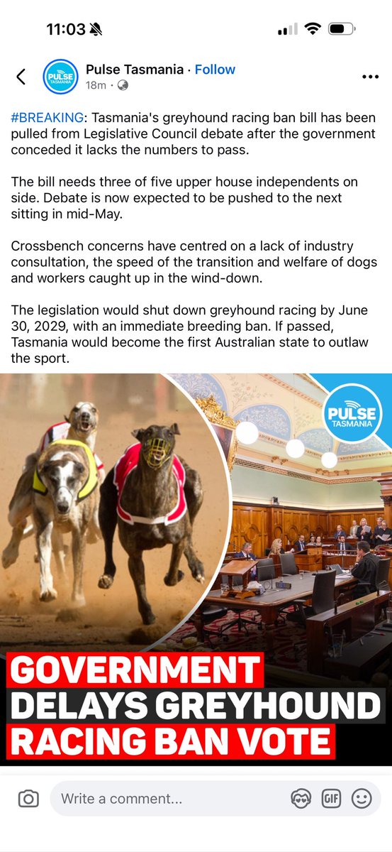 You can’t make this up. They have pulled the bill to ban us in TAS cause they don’t  have the numbers for it to pass and have deferred the debate until May. What a joke!!