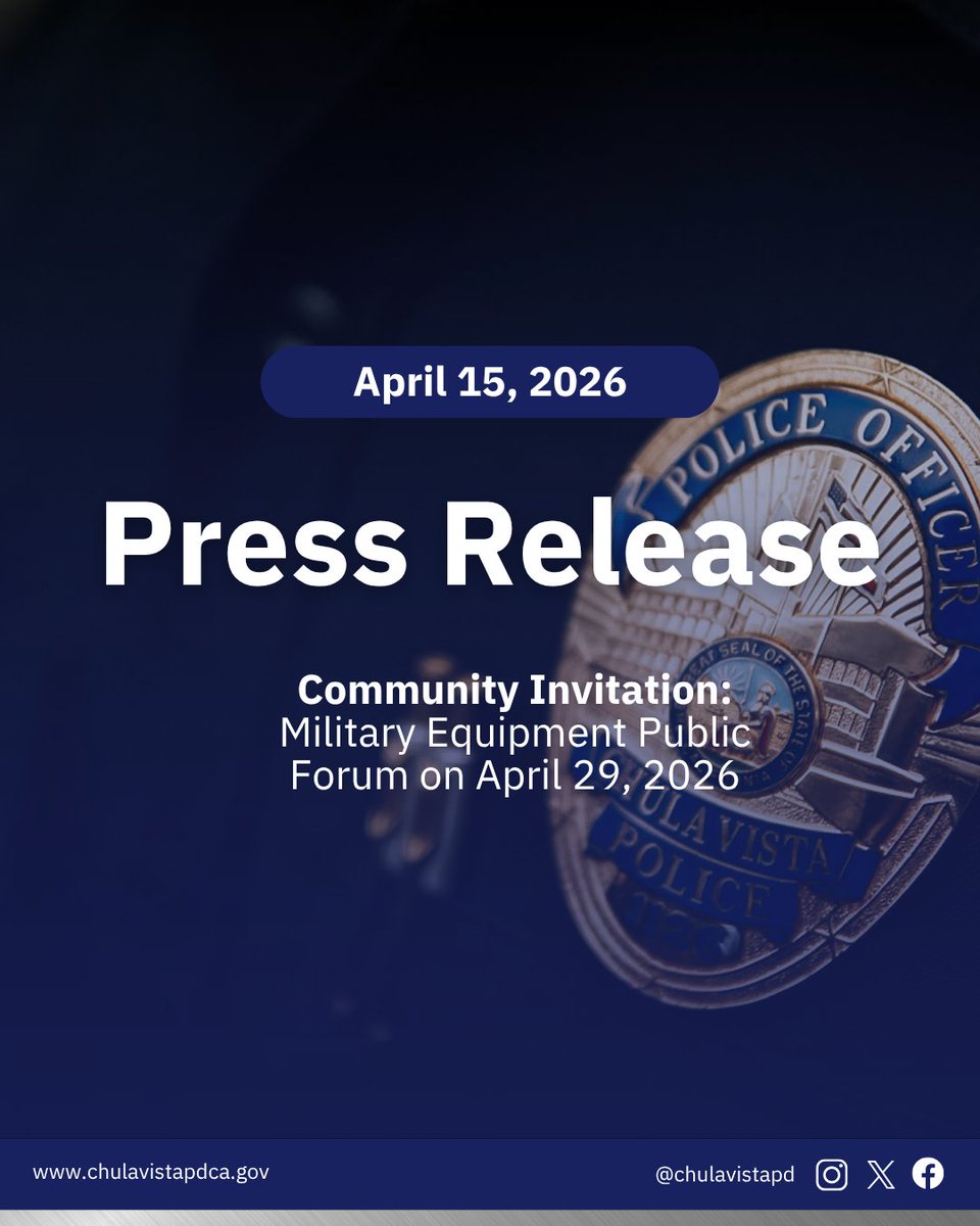 Chula Vista Police Department tweet media