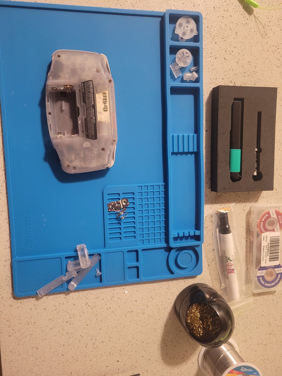 CorrealeCodes's tweet photo. Surgery time!! This GBA is getting a full revamp! #nintendo #gameboy #gba #retro #retrorepair https://t.co/dyYevTHqh3