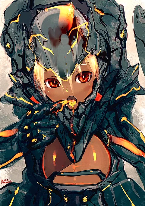 Warframeより以前に描いた、何故かWarframeっぽいサイバーテックデザイン概念
