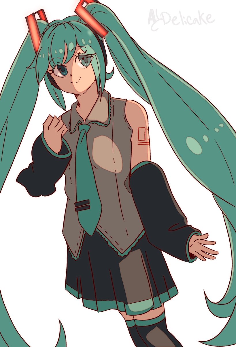 I used myself to draw this MIKU!!! :3
