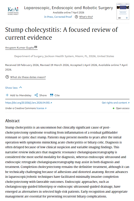 Laparoscopic, Endoscopic and Robotic Surgery tweet media