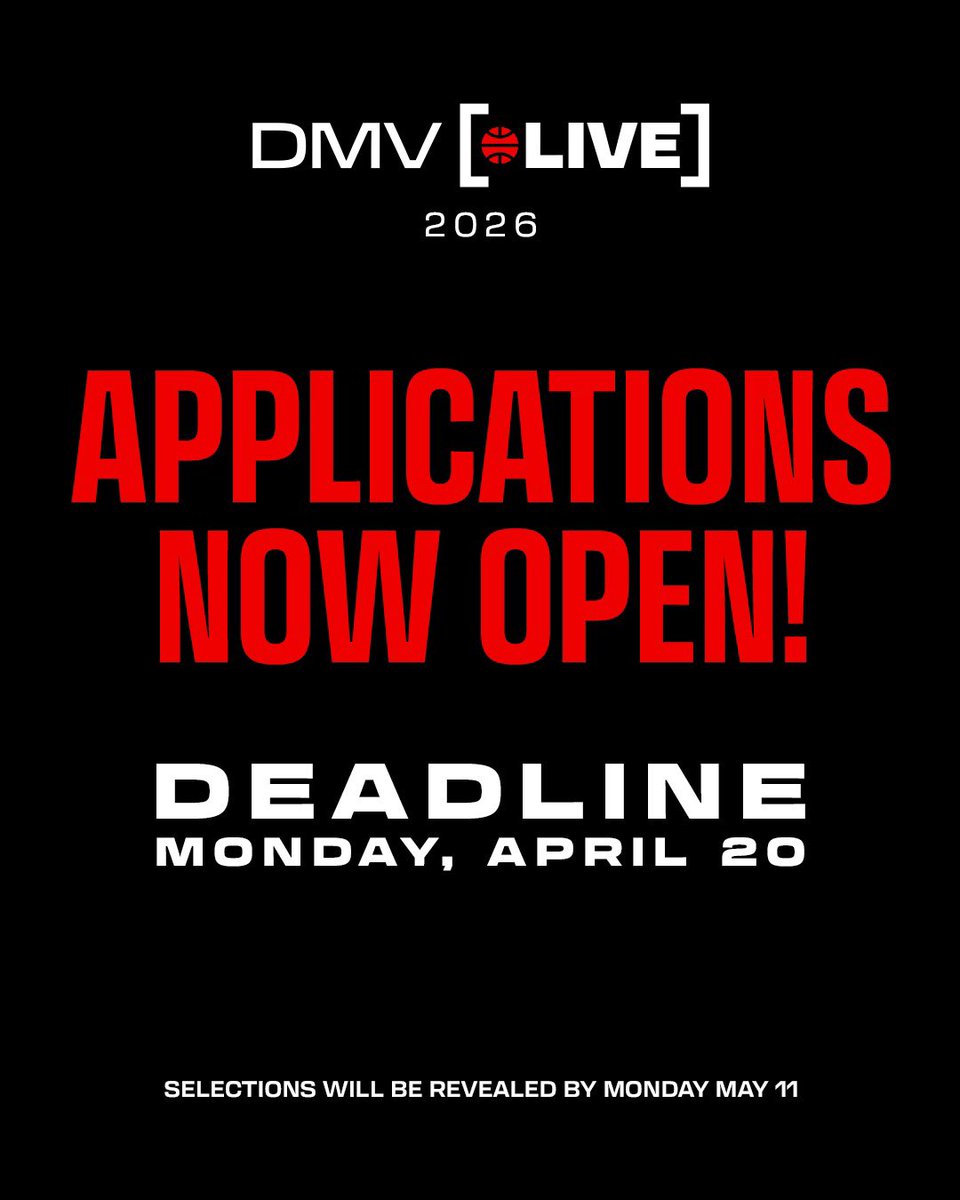 DMV LIVE application deadline is 5 days away. 

Make sure you submit your applications asap.  
@DMVHoopsLive