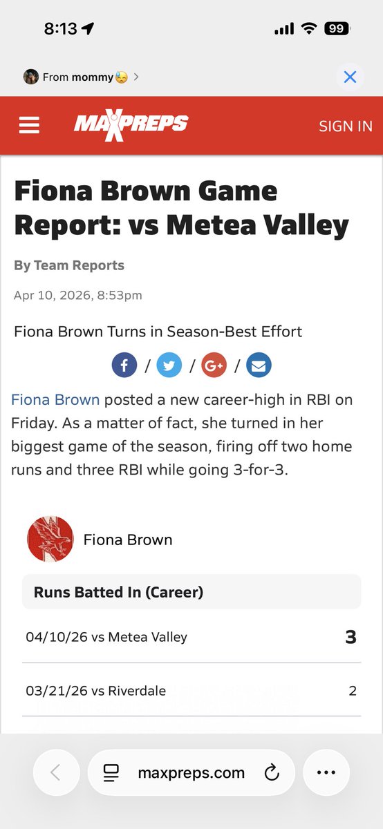 Fionabrown2028's tweet photo. Thank you so much @NCTV17 for taking the time to come out, watch the game, and talk to me after my conference match up last friday! Extremely grateful. As well as grateful for the max preps game report! So excited to keep this going! #softball #news #maxpreps https://t.co/1qB0aatIWb