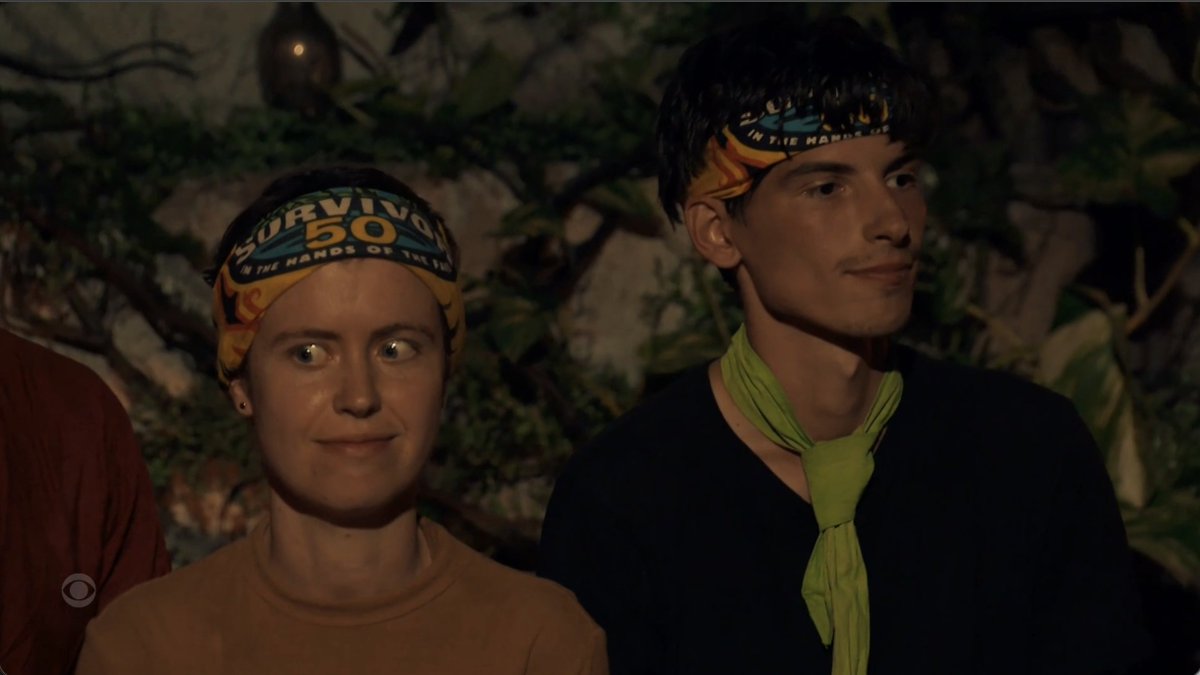 My favorite running bit of #Survivor50 is Emily's DGAF reactions at Tribal Council 😂