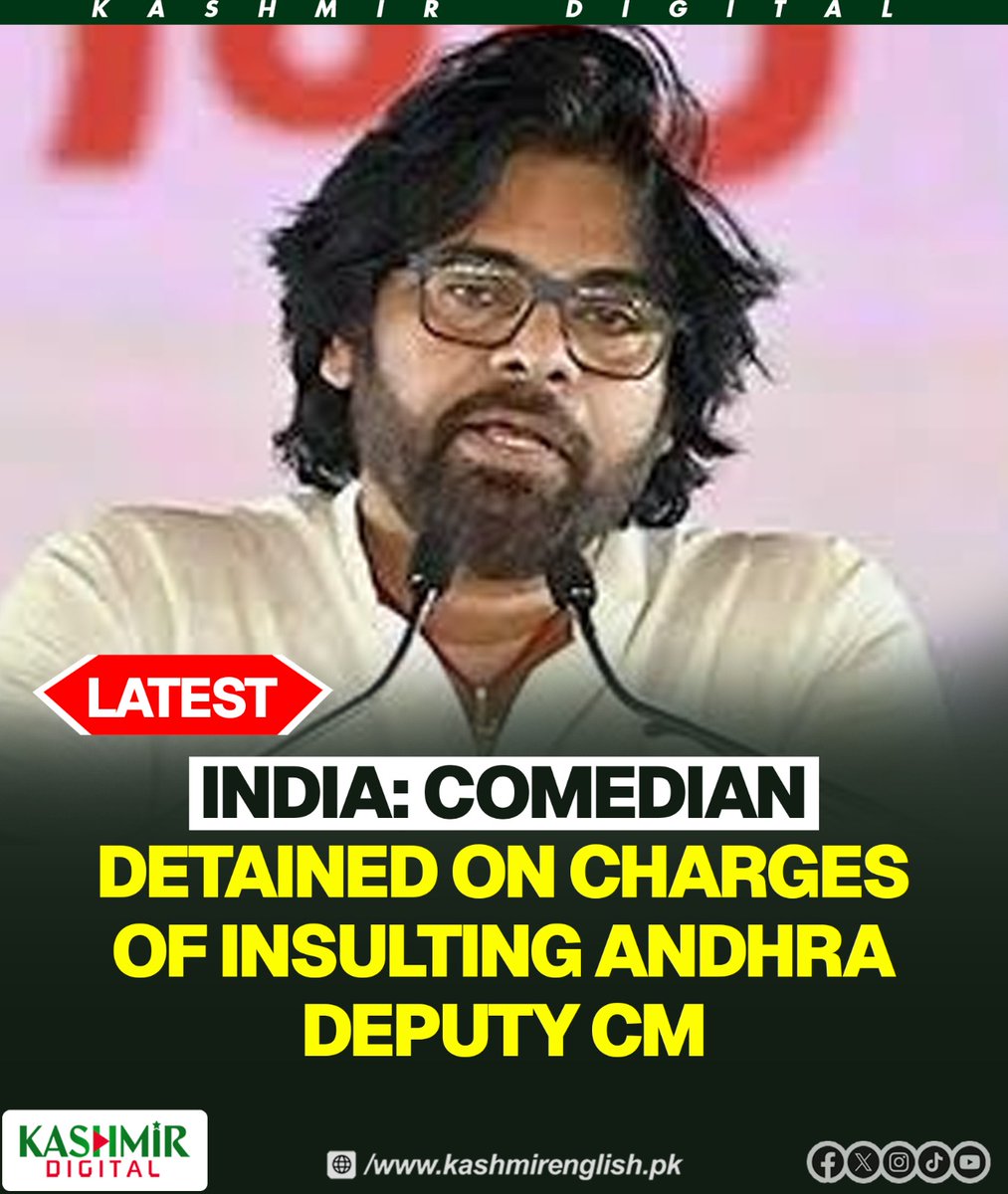 KashmirDigital1's tweet image. India: Comedian detained on charges of insulting Andhra Deputy CM

To read more visit: kashmirenglish.pk/india-comedian…

#Comedian #Detained #Charges #Insult #Andhra #DeputyCM #India