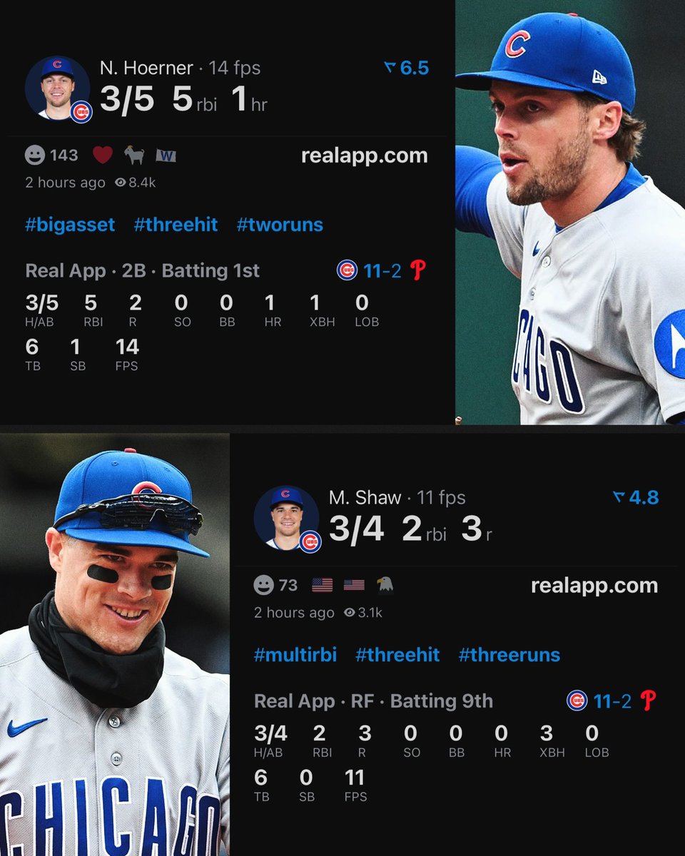 CubsZone's tweet image. NICO HOERNER AND MATT SHAW WENT OFF AGAINST THE PHILLIES 🔥