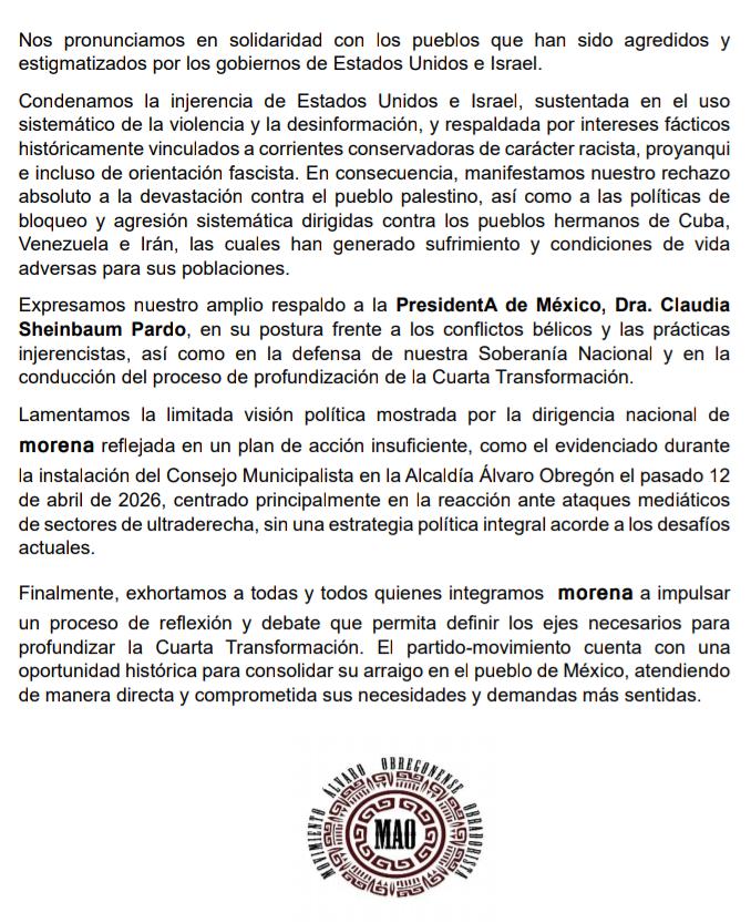 Movimiento Álvaro Obregonense Obradorista tweet media
