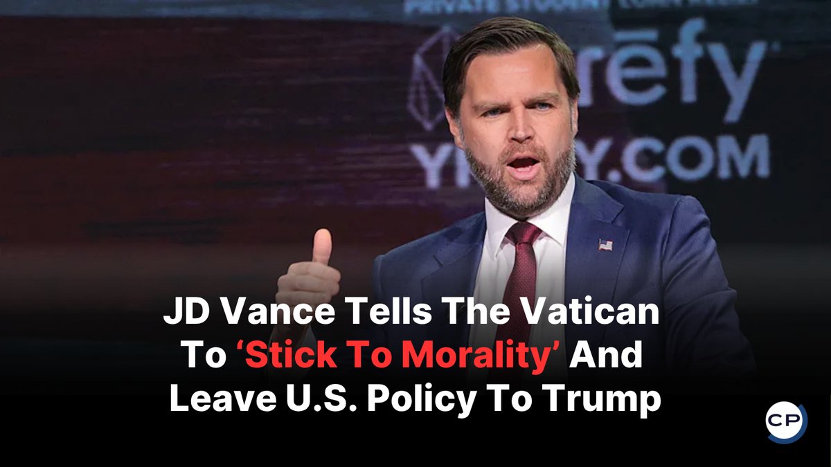 ChristianPost's tweet image. JD Vance defends Trump, saying the Vatican should “stick to matters of morality” and let the president handle American public policy.
#JDVance #PopeLeo #Vatican #FaithAndPolitics #ChristianNews
🔗 dlvr.it/TS3ddK