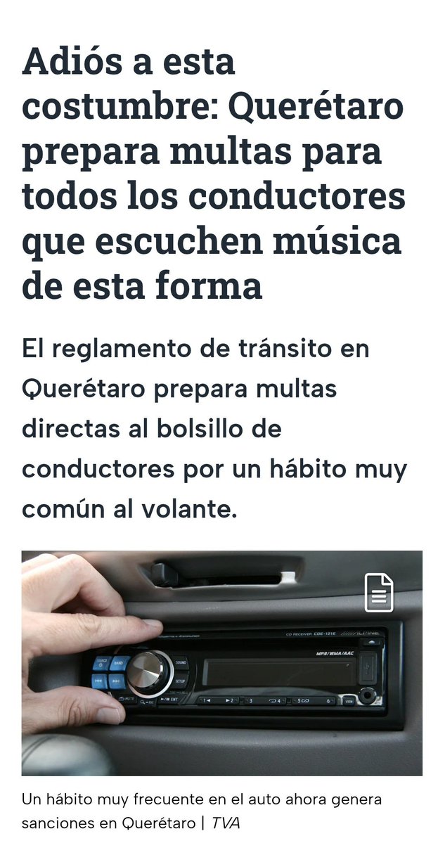 Omar_Castrejon's tweet image. Qué bueno que se aplique esto en #Querétaro. 
Ojalá que, además de los conductores, también multen a los negocios que ponen música a todo volumen 🎚️🔊. Generalmente quienes lo hacen, reproducen canciones horrorosas y naquísimas: narcocorridos y ese ruido al que le llaman “música