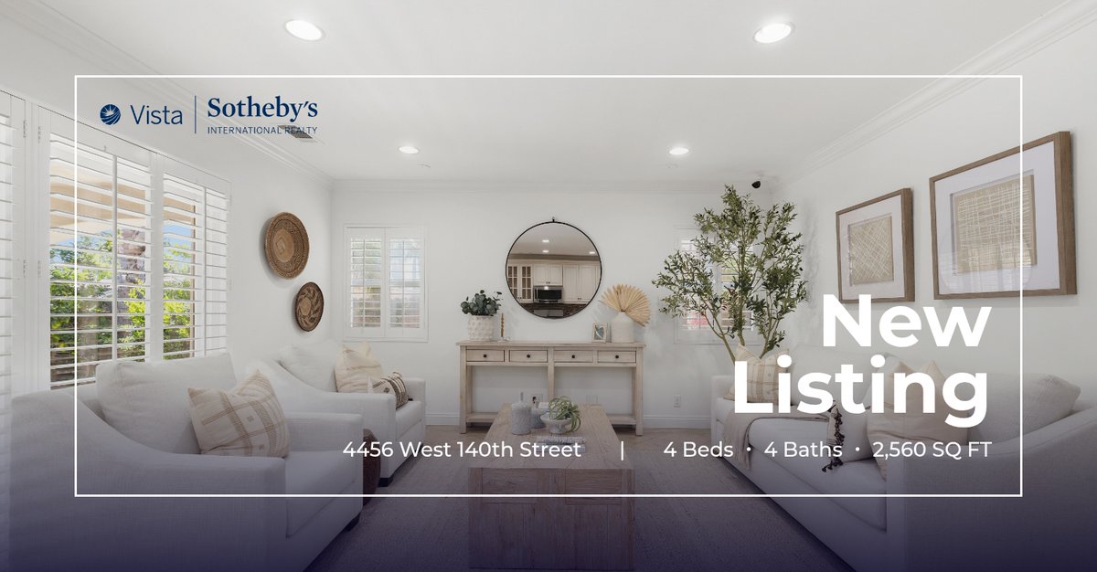 📍 New Listing 📍 Take a look at this fantastic new property that just hit the market located at 4456 West 140th Street in Hawthorne. Reach out here or at (310) 625-6877 for more information

Let's Connect
Ann Shumbo
Vista | Sotheb... homeforsale.at/4456_WEST_140T…
