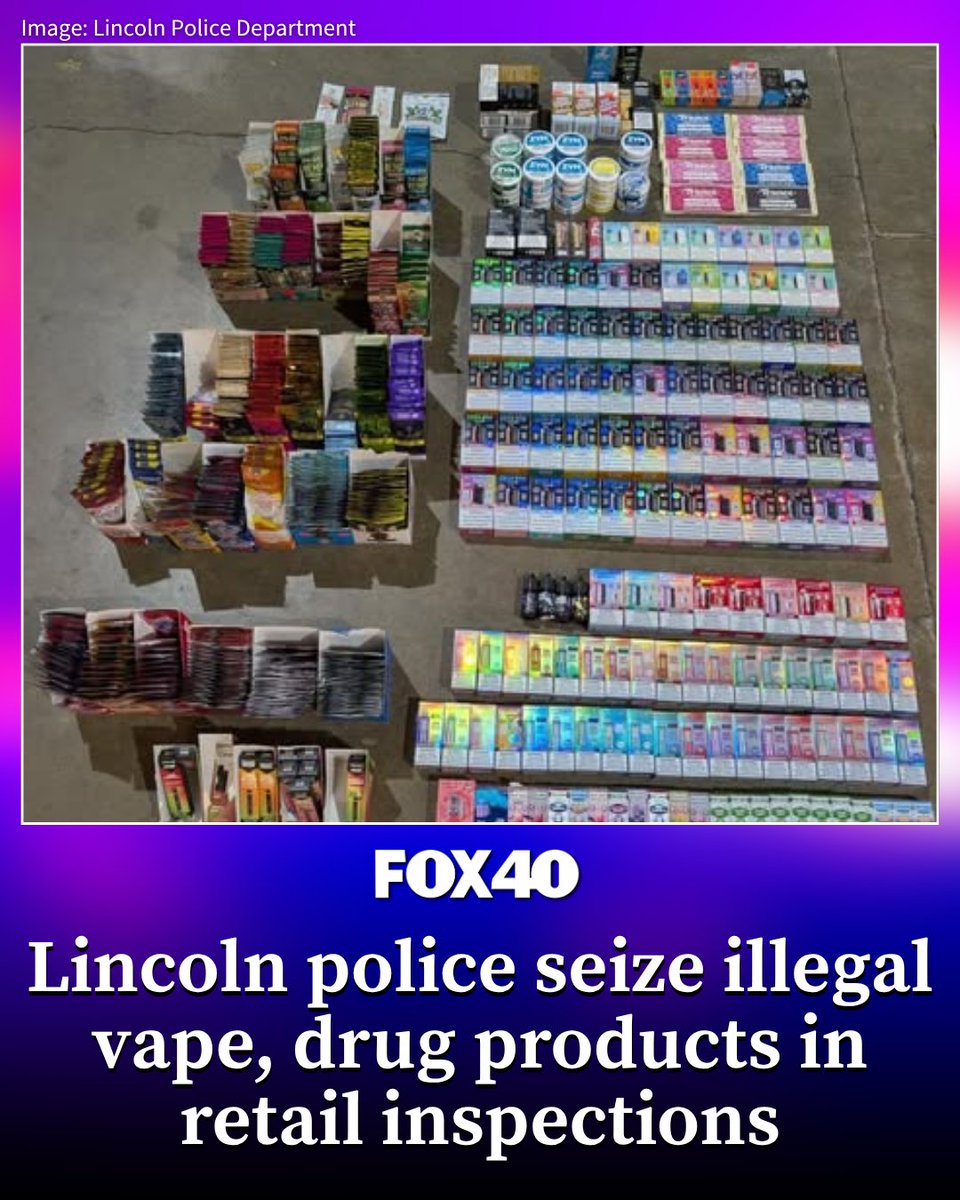 Lincoln police, working with state and regional partners, seized more than  130 flavored vape products. Here's what we know: https://t.co/ibCjc2HUJQ