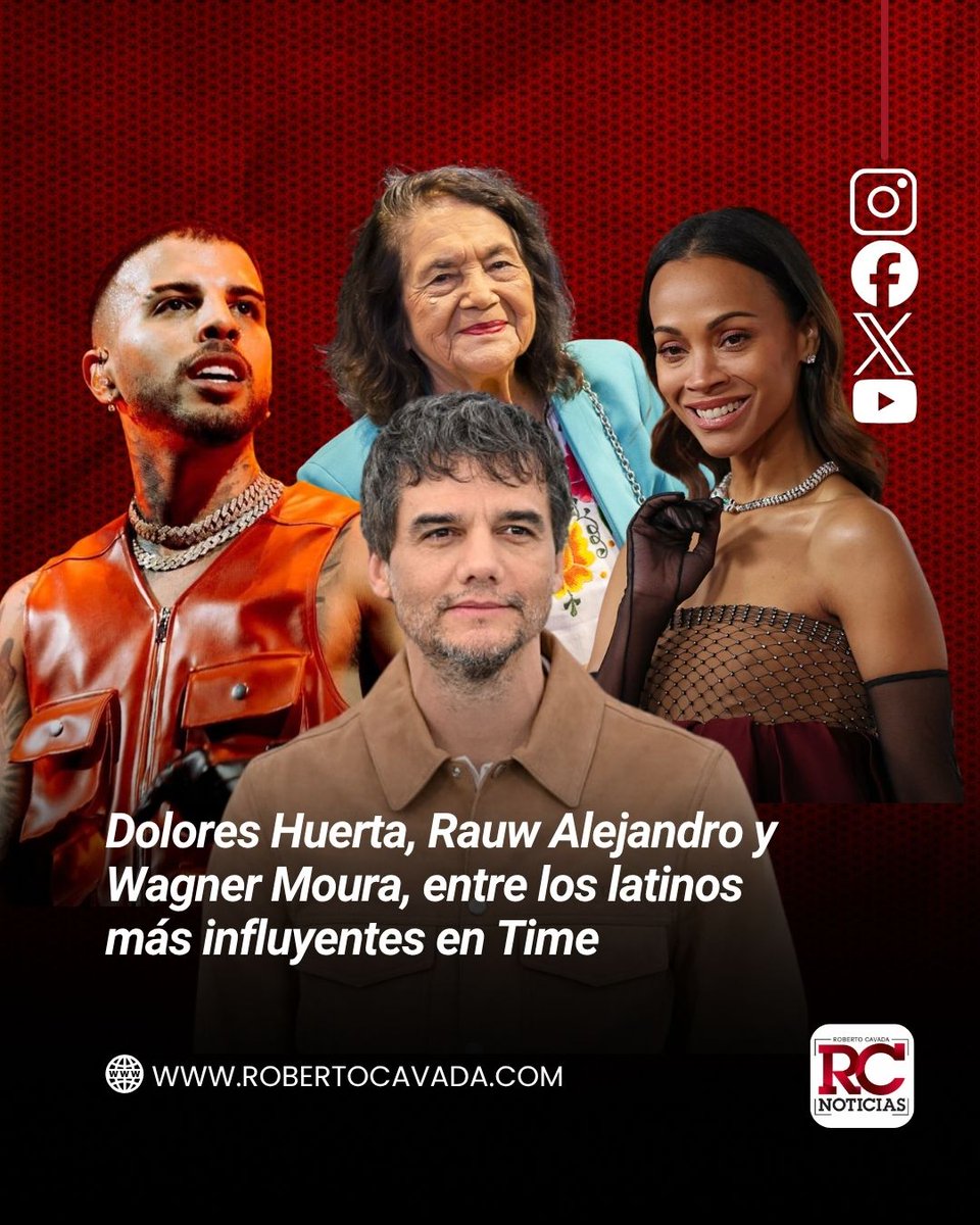 rcavada's tweet image. Dolores Huerta, Rauw Alejandro y Wagner Moura, entre los latinos más influyentes en Time

robertocavada.com/dolores-huerta…

#RobertoCavada #RCNoticias #Time #ComunidadLatina #RauwAlejandro #DoloresHuerta