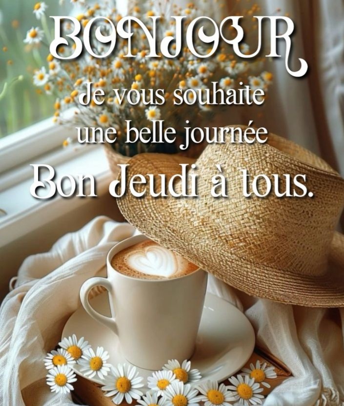 JosetteJ1's tweet image. Agréable jeudi à tous mes abonnés d'ici et d'ailleurs 😘  🌺
Le Café/thé vous attend  
☕☕☕🍵☕☕☕
Courage les travailleurs👍
Météo 9° maxi 19°🌤
#Ligue_des_optimistes 
Que cette journée vous apporte #Joie #Douceur #Bienveillance  #Tendresse #Tolérance