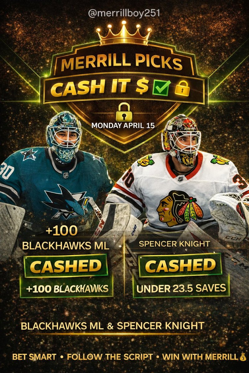 merrillboy601's tweet image. CASH IT 💰✅
Clean sweep across the board.
Same script. Same system. Same results.
MERRILL PICKS — WE DON’T GUESS… WE READ &amp;amp; CASH 🔥
 #CashIt #WinningSystem #SportsPicks #BetSmart #ReadTheBoard #NoGuessing #SportsBetting #WinningPicks