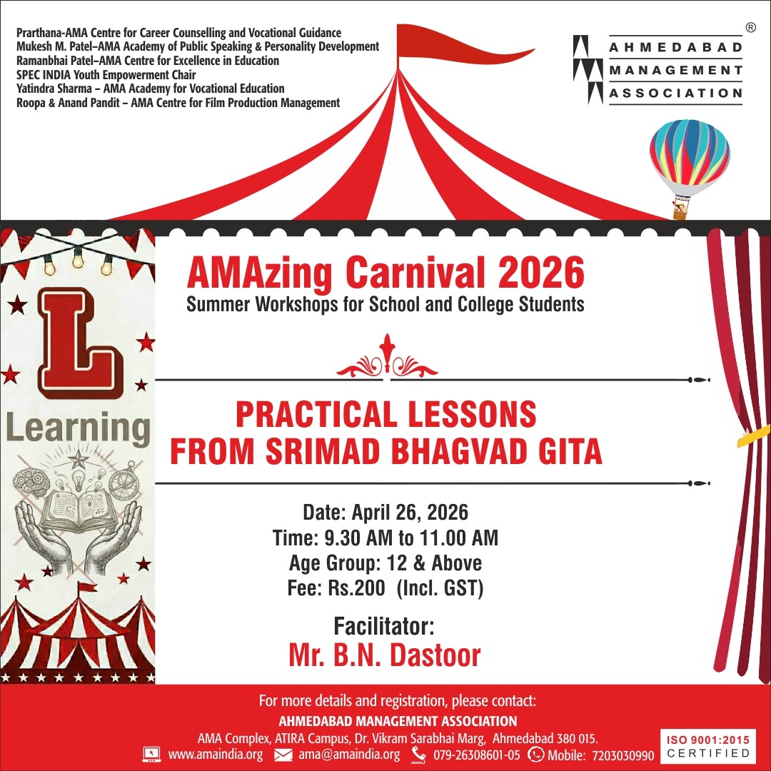 ama_ahmedabad's tweet image. L – Learning

Learning becomes powerful when it is experienced.
Make this summer meaningful with workshops that go beyond books.

Register now: amaindia.org/ama-programmes…

#ama #amaindia #experientiallearning #summercamp #education