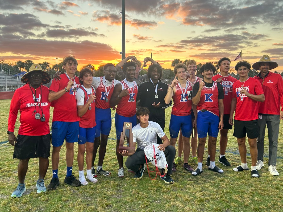 TKALions's tweet photo. For the second year in a row, the boys track team is the district champion! #tkatrack 

@TKAWPB @pbphighschools @ESPNWestPalm https://t.co/i2nBs4Gp6E