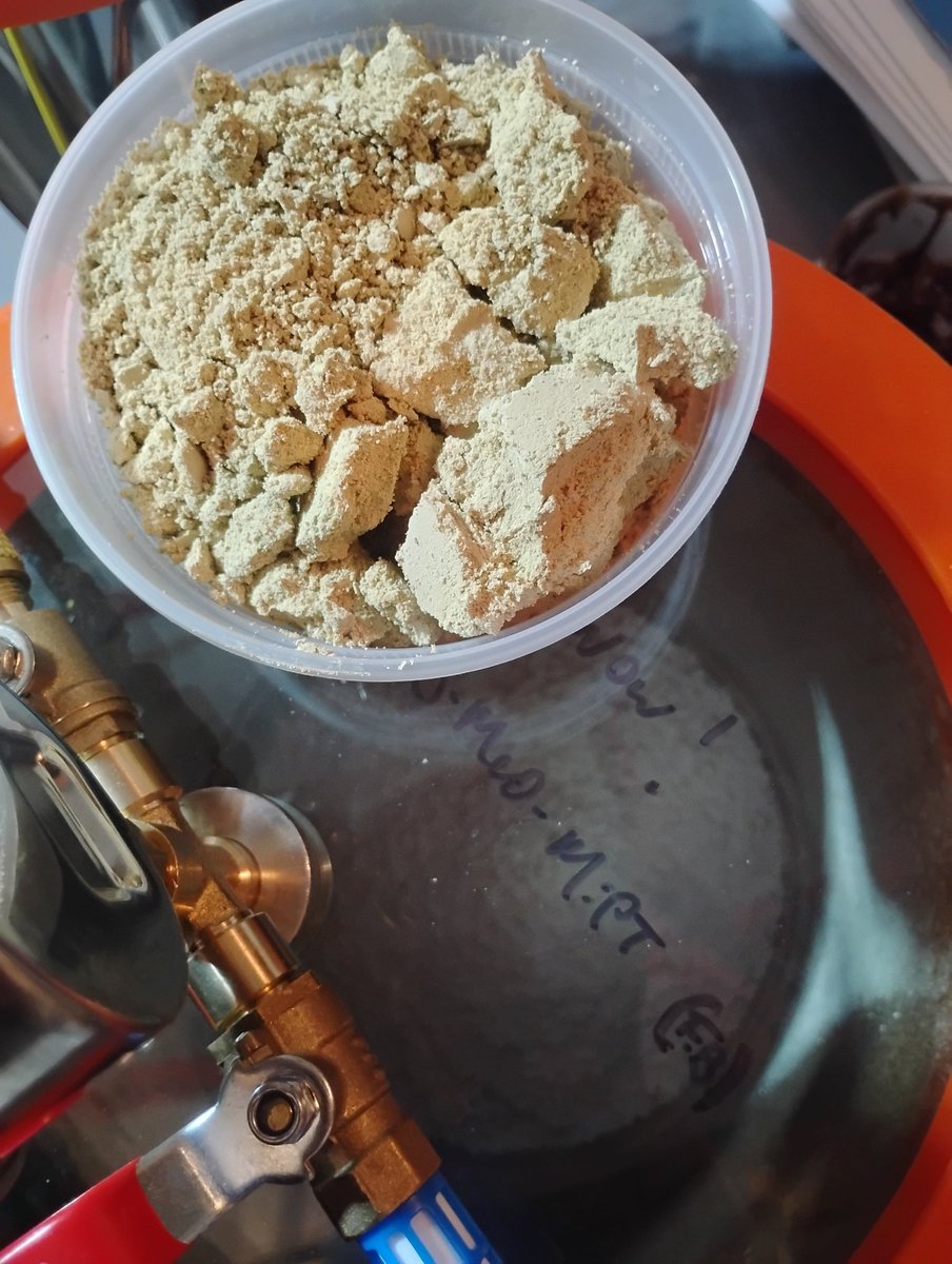Indole245's tweet photo. Finished the 5-MeO-MiPT as the final batch after experimental. We have to move on. Nice Piper auretum "peppers" too (they are very safrol smelling)

#syntharise #labday #workshop #innovation #organicchemistry #laboratory #chemistry #researchchemicals #chemicals https://t.co/HmqpCZUFsZ