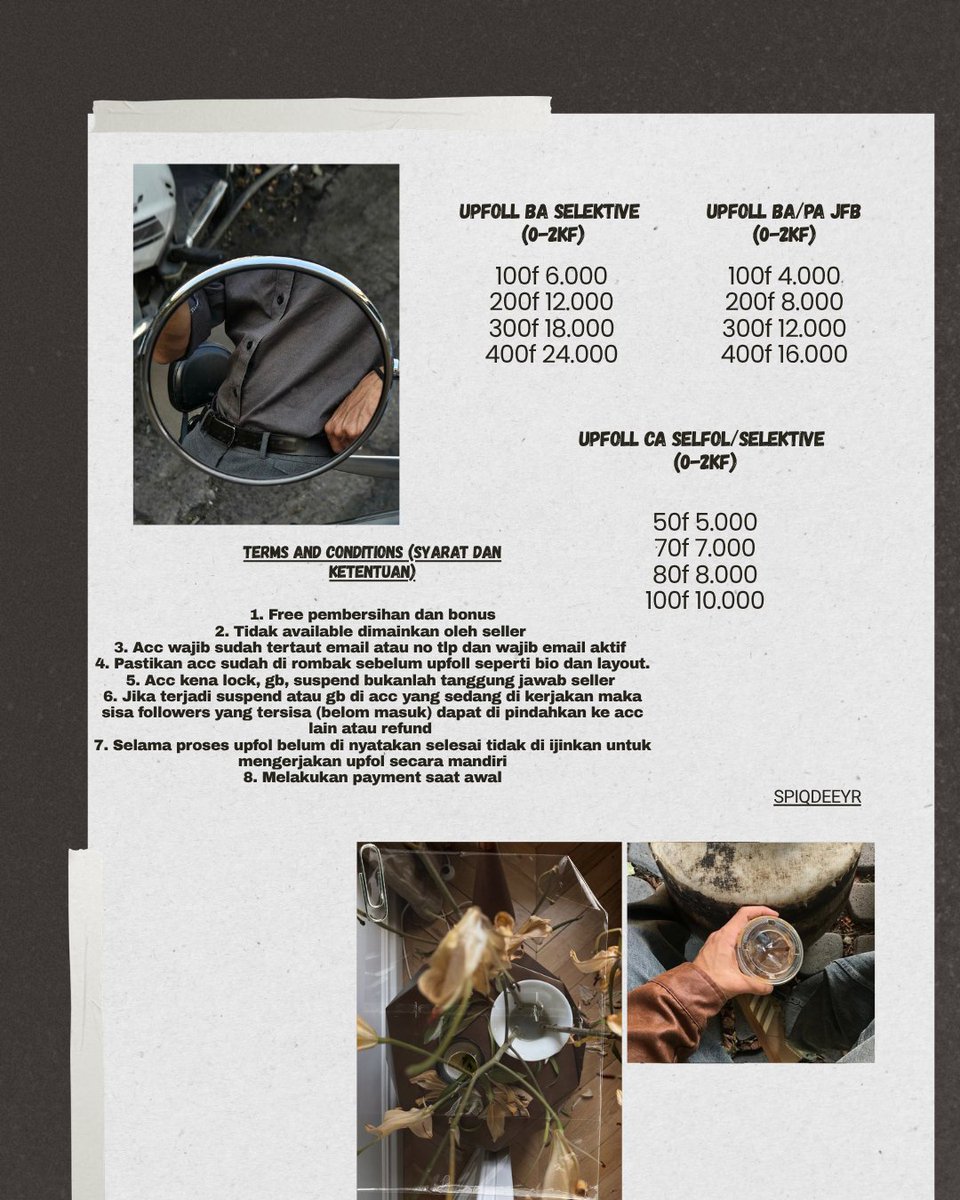 ᅠᅠᅠhelp repost ya
ᅠtemen-temen, thank you!

Yang lagi cari upfol ba/pa jfb serta upfol ba selektive maupun ca selfol (selektive by base) saya open beberapa slot ya. #zonauang