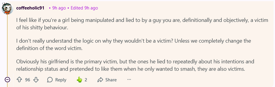 YoungbloodCasts's tweet photo. Exactly my thoughts. 

Like, he treated them as if they were ESCORTS that you can pay off to get in their pants and you don't have to tell them that you're dating/married.

I somewhat agree that "Predator", semantics-wise is a stretch, but this was no doubt exploitative behavior. https://t.co/tUKr6SV36j