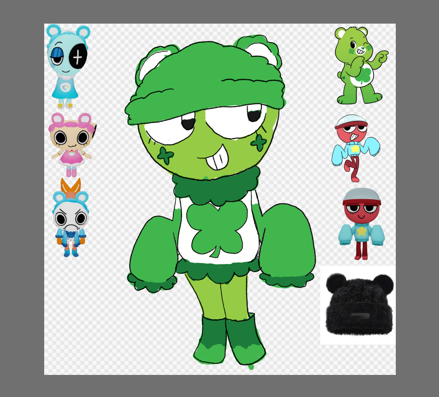 dandylionsworld's tweet photo. super old care bear x dandys world skin concepts i made when the first collab came out, i'd love to redo these with how far i and the game has come in character / skin design !!! https://t.co/O3NiYoi7N4