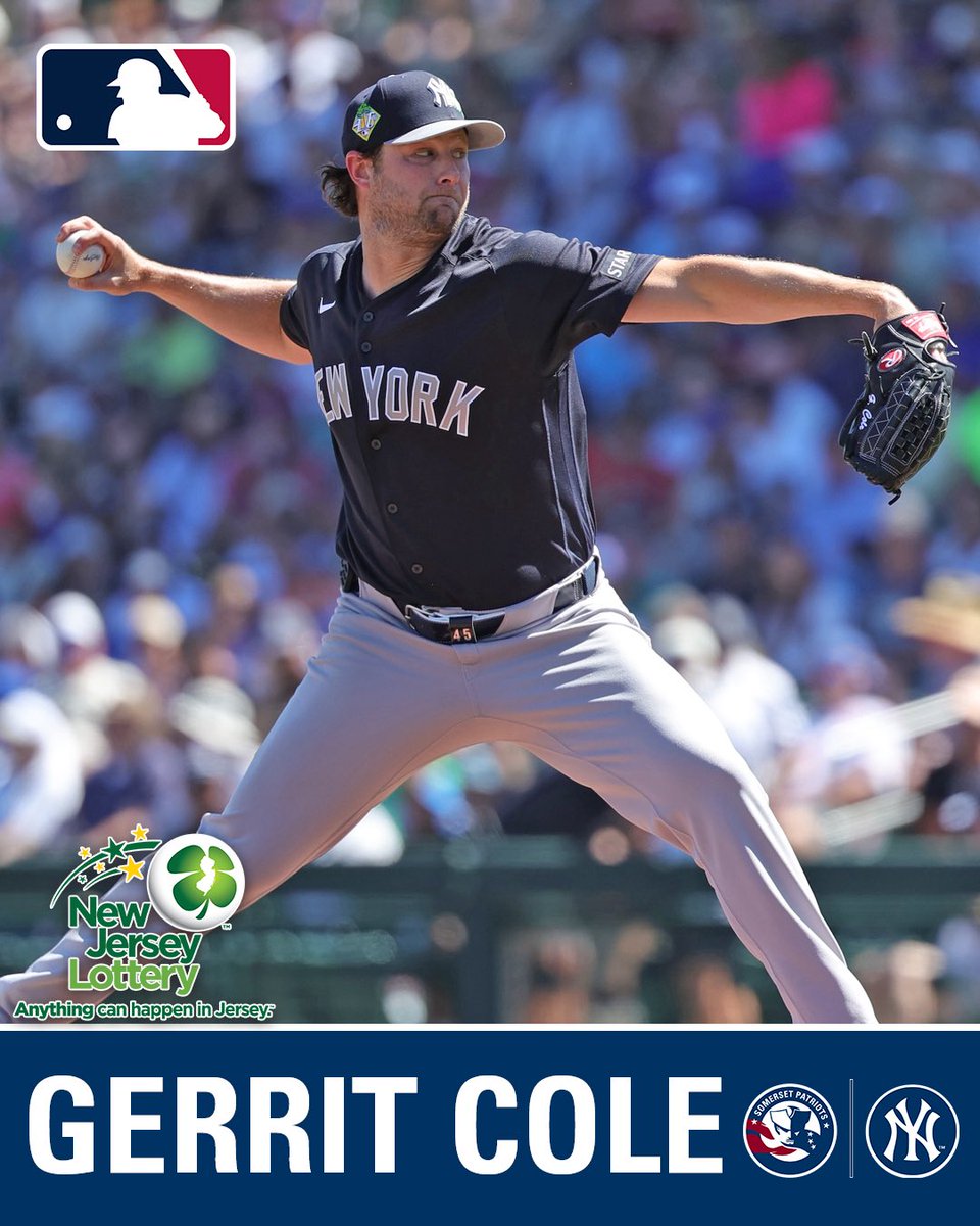 SOMPatriots's tweet photo. The @Yankees are currently scheduling for 2023 AL Cy Young Award Winner Gerrit Cole to commence an @MLB rehab assignment with the Double-A Somerset Patriots on Friday, April 17. #RepBX https://t.co/nz5XuwpR4x