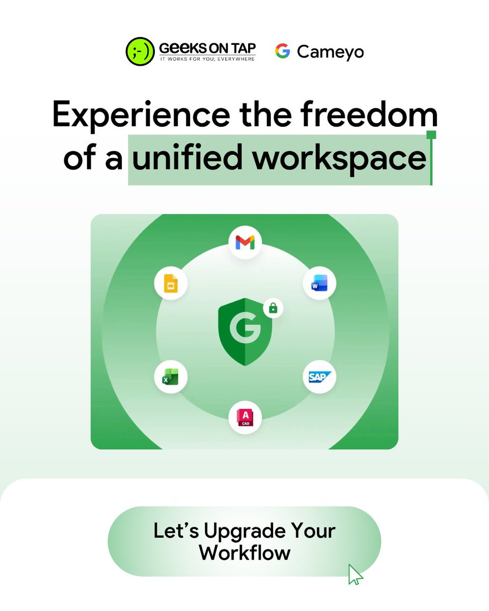 gotap's tweet image. Is legacy software holding your modern workforce hostage? Don’t let legacy Windows apps dictate tomorrow’s strategy. #Cameyo transforms clunky software into web links, delivering what your team needs natively to #ChromeOS. Unlock your potential: hubs.li/Q049B_qS0