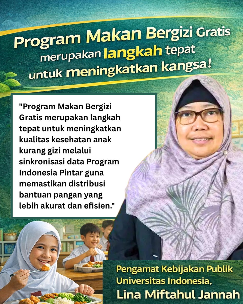 BangsaNara's tweet image. Program Makan Bergizi Gratis, untuk pendidikan yang lebih berkualitas dan masa depan Indonesia yang berkelanjutan.

#ProgramMBG #MakanBergiziGratis #MBG #IndonesiaSehat #IndonesiaEmas2045