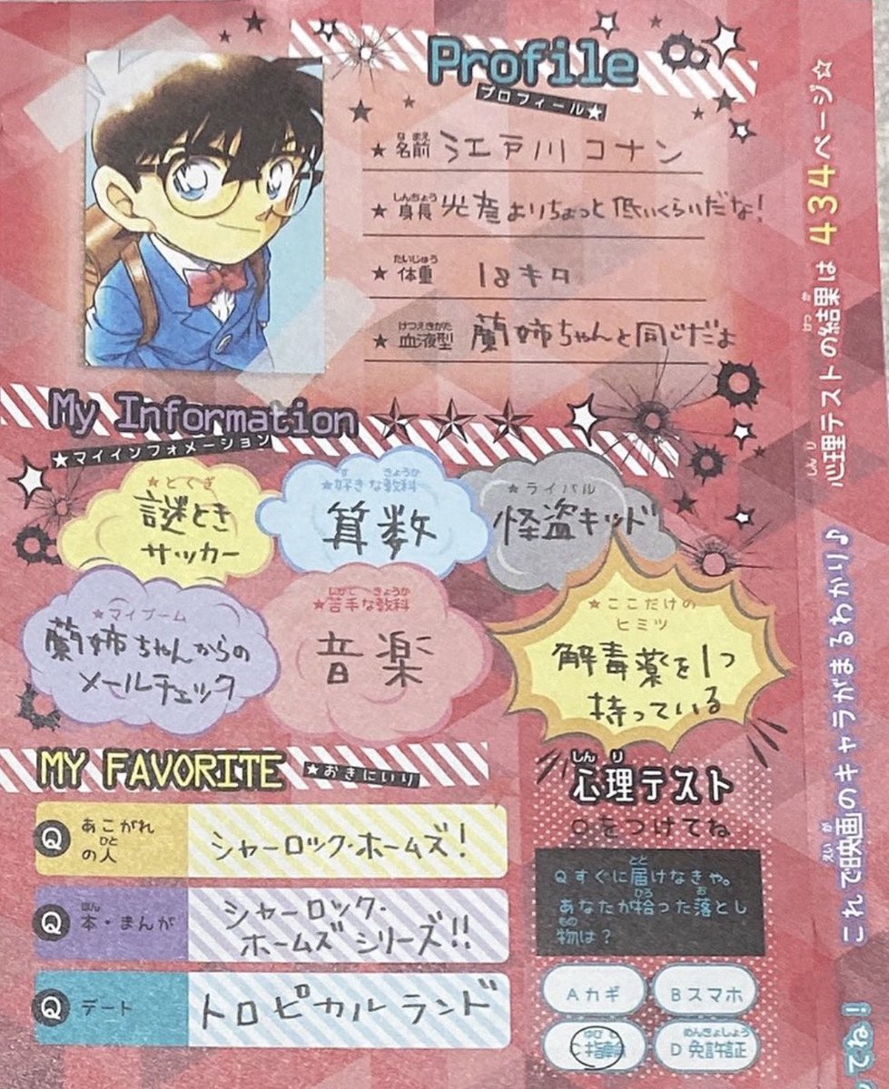 青山剛昌先生完全監修の「名探偵コナン秘プロフカード」 「江戸川