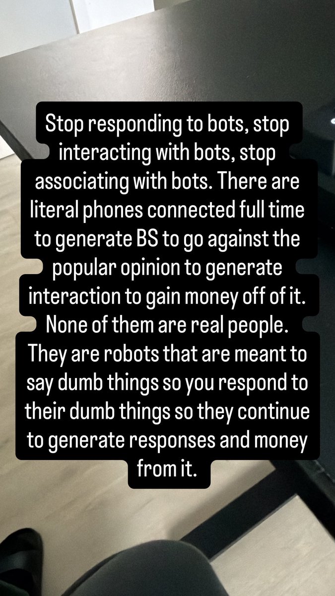 mnywillrise's tweet photo. @Toadsanime @cjfromfordham I will always post this around because EVERYONE needs to be aware. Nobody is real and all you’re talking to is AI bots when they say nonsense or, in general, bs. https://t.co/H1zFiqIQGx
