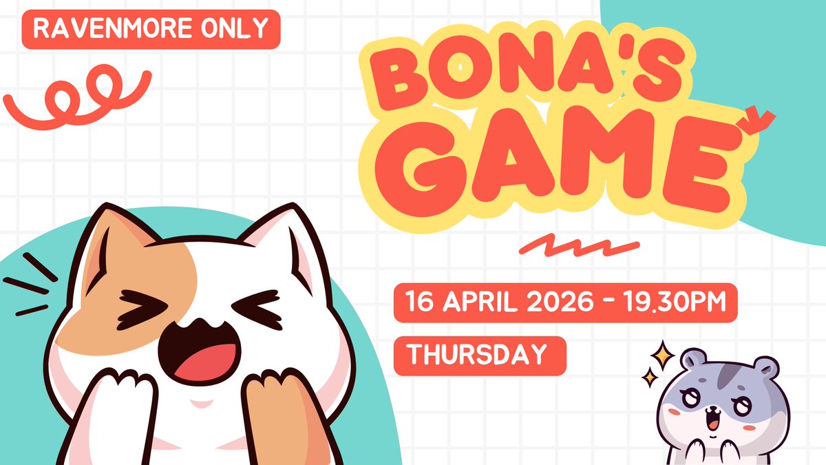 ᅠᅠᅠ
RAVENMORE ONLY!!! 

Kamis, 16 April 2026
Jam nya 19.30 wib main sama akuuu yak! 

yang mau ikutan rt/rw ajah ☝
dijamin ini nda tongsis kok, xixii🤭
ᅠᅠᅠᅠᅠᅠᅠᅠ
ᅠᅠᅠ