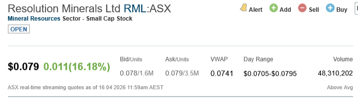 WayneHeenan's tweet image. Heads Up RML.ASX #Resolution Minerals 😉👍👌