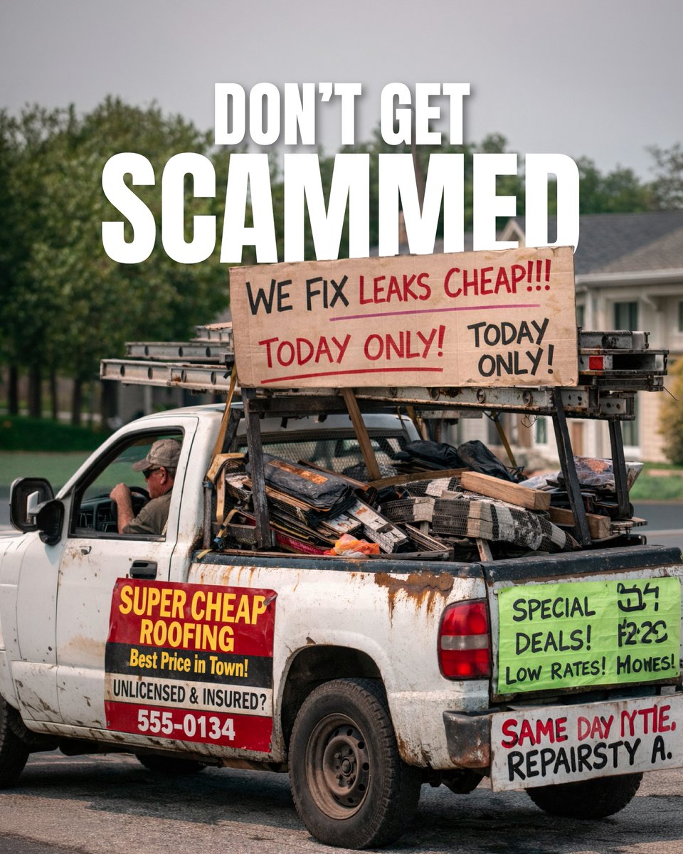 GCCSRoofingLLC's tweet image. 🚫 Don’t get scammed.

If your roofer isn’t licensed &amp;amp; insured… that’s a red flag.
⚠️ No contract, no protection, and high risk.
🔍 Always verify before hiring.

📞720-551-7663
🌐 gccsroofing.com

#roofing #roofingexperts #roofingcontractor #Colorado