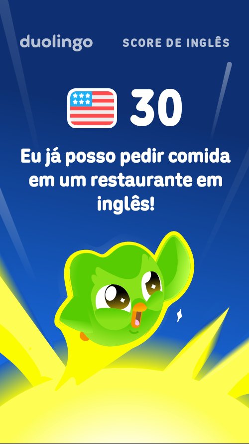 Kadumago's tweet photo. Meu Duolingo Score de inglês é 30! https://t.co/MtIEMp8aL8