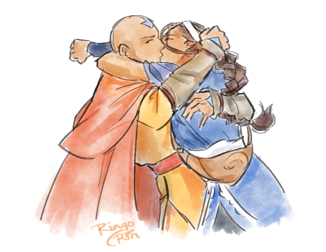 saw a template on pinterest n had to do my part!
watercolour just suits them i think
#kataang #atla #sketch