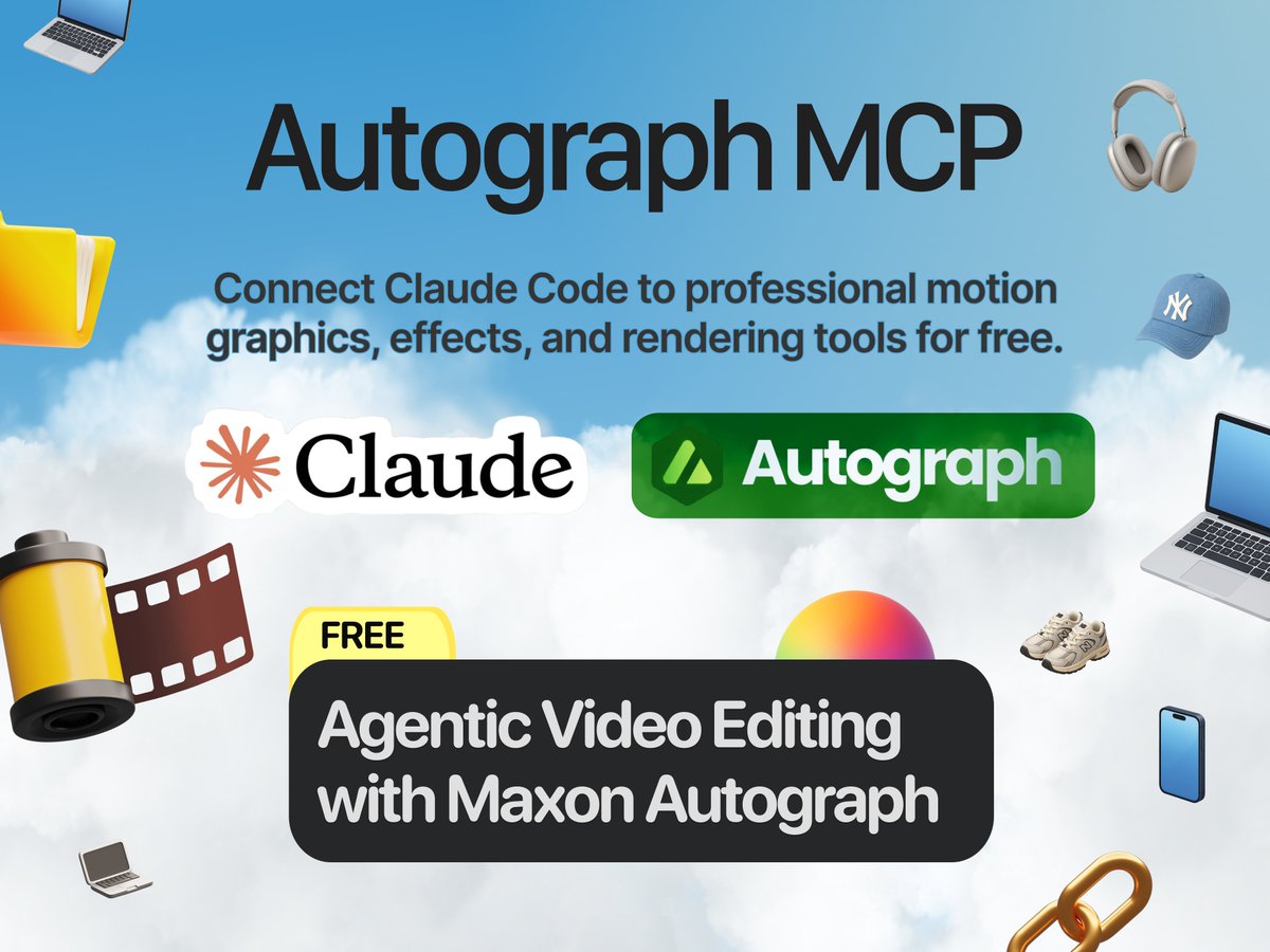 slopdotwtf's tweet photo. Video agents are blowing up

I'm open-sourcing an MCP server that lets Claude control Autograph, a new (free!) After Effects alternative

Connect claude to real-time motion graphics, pro VFX, keyframes, and rendering combined in one spot. Compatible with any AE project, too 💻☀️ https://t.co/mdIqxh30uf