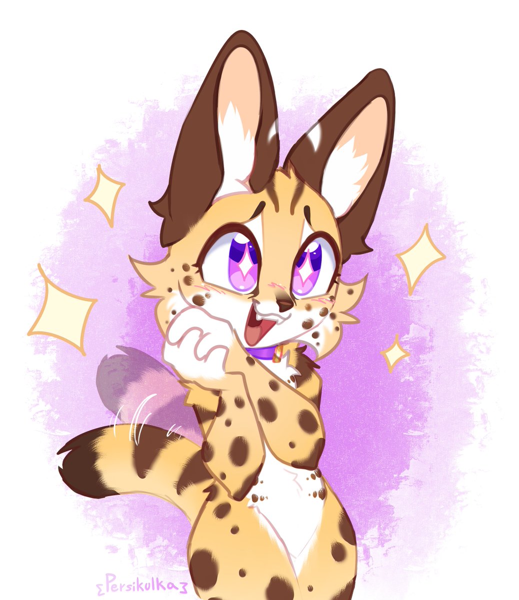 Persikulka's tweet image. gift for friend ✨
#serval #gift #anthro #cat