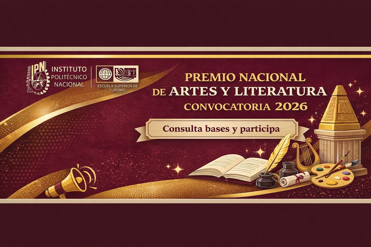 EST_IPN_OFICIAL's tweet photo. 📢 Convocatoria abierta

Premio Nacional de Artes y Literatura 2026 🎨

Consulta bases:
🔗 https://t.co/4cdt7prrn3

#IPN #EST #Cultura #Artes https://t.co/d1BSXCmgPq
