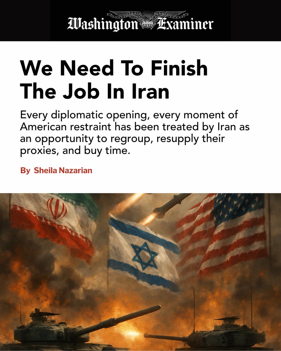 We need to finish the job in Iran. Every diplomatic opening, every moment of American restraint has been treated by Iran as an opportunity to regroup, resupply their proxies, and buy time.