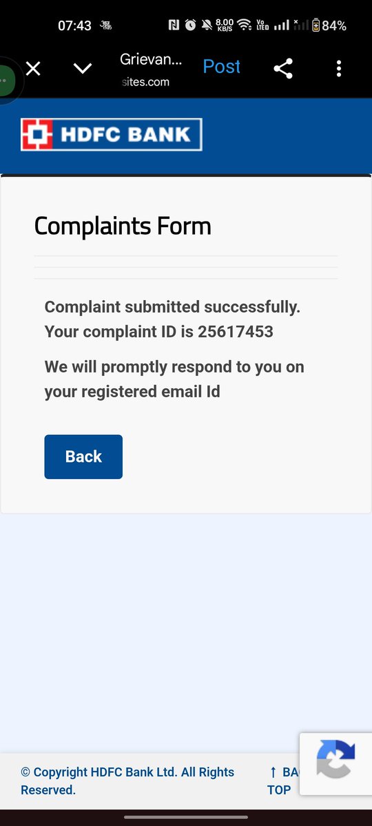 utkarsh8714's tweet photo. @HDFCBank_Cares Complaint submitted https://t.co/9IWMNEeqtS